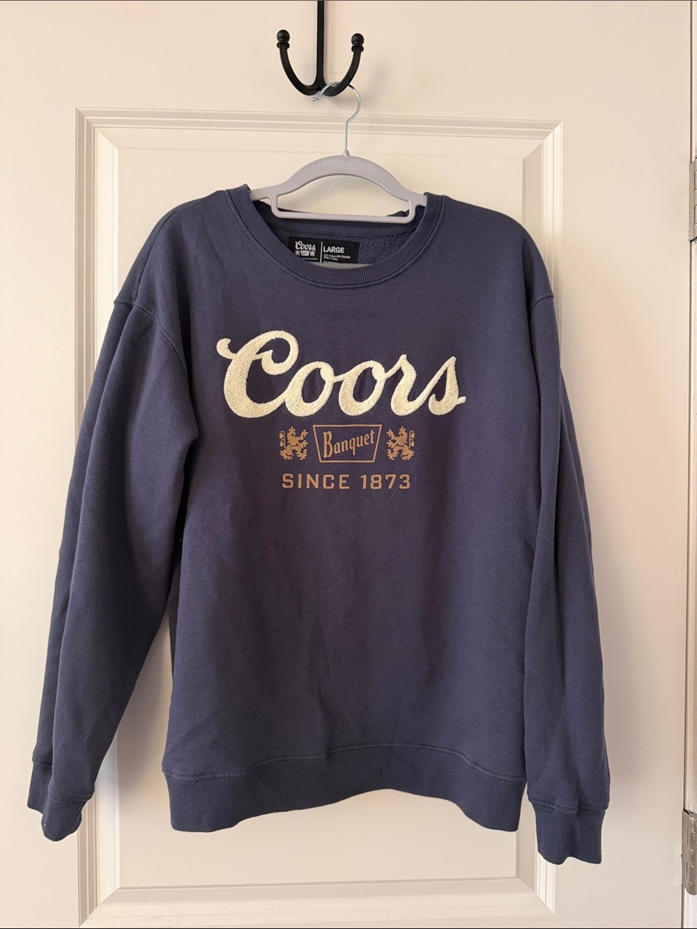 Coors Banquet Navy Crewneck Sweatshirt - Large
